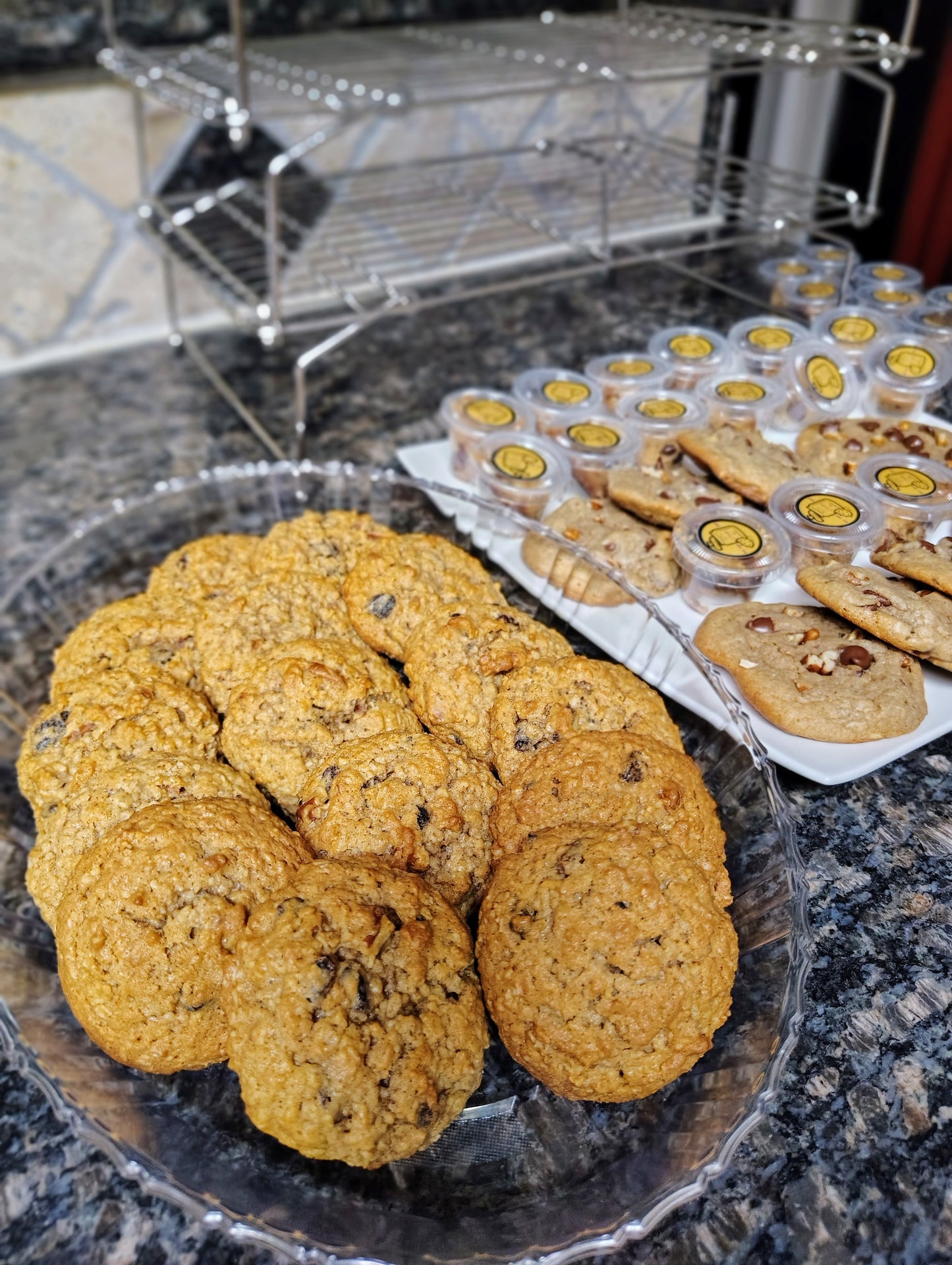 Homemade from scratch loaded chocolate chip and loaded oatmeal cookies